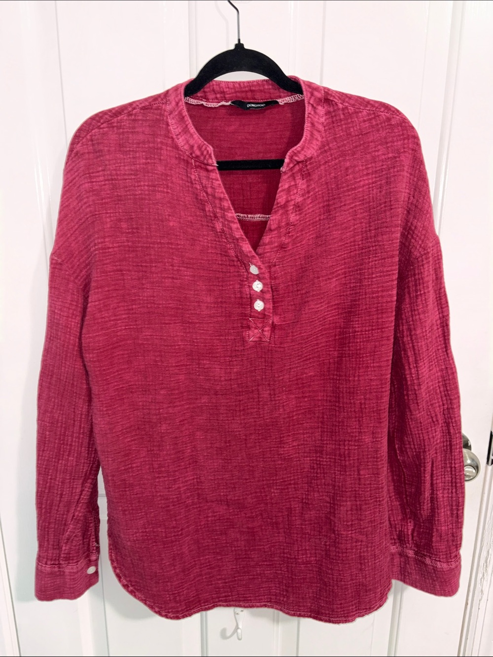 Dokotoo Long Sleeve Shirts for Women Casual V Neck Oversized Blouses Tops